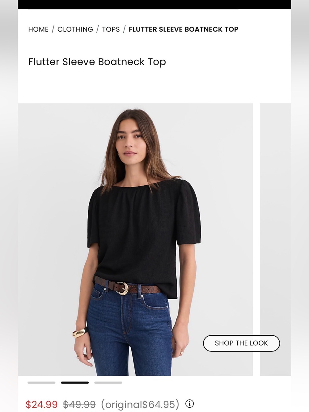 LOFT Fluttersleeve Boatneck Top